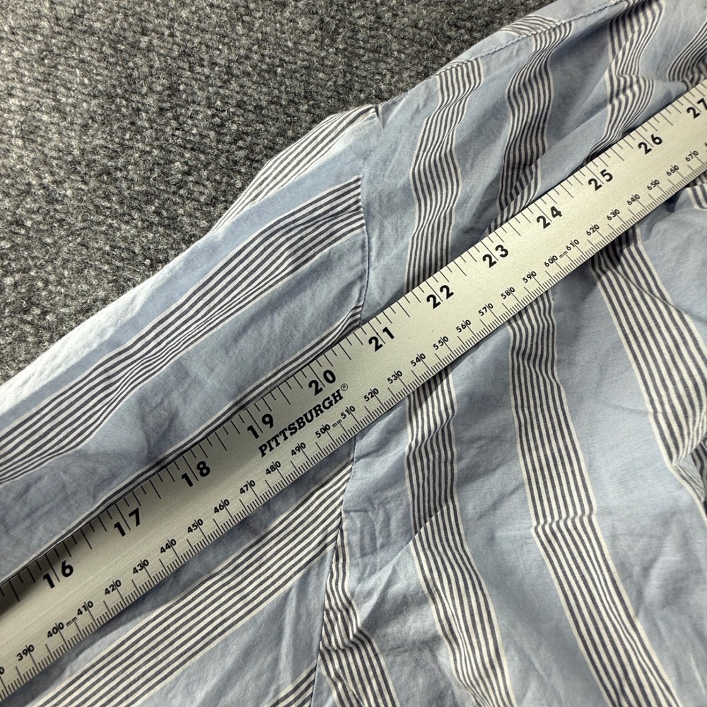 Aerie Blue White Striped Oversized Button Down Shirt XL Long Sleeve Boyfriend - Picture 6 of 7